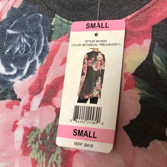 Philosophy Tunic Top Botanical Trellis Grey NWT - Picture 4 of 5